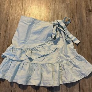 Baby Blue Wrapped Skirt - Size M